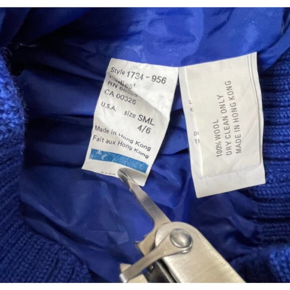 Vintage 80s 90s Head Sportswear Lined Wool Mock Neck Stars Stripes Sweater Small - Picture 5 of 8